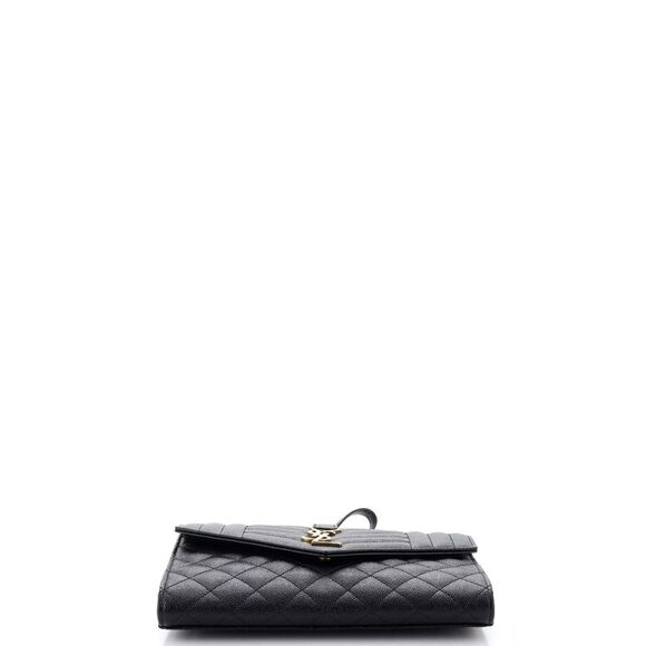 Saint Laurent Classic Monogram Envelope Wristlet Clutch Mixed Matelasse Leather - Picture 4 of 6
